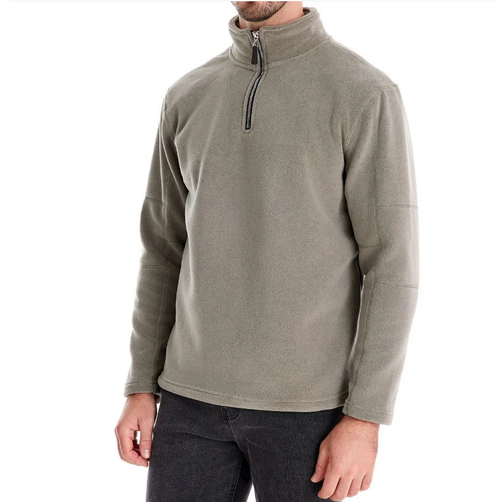 سترة رجالية للخريف والشتاء بنصف سحاب وأكمام طويلة وياقة واقفة من الصوف سترة دافئة للرياضات الخارجية والملابس غير الرسمية #3