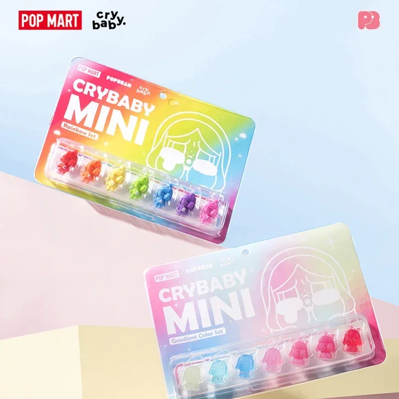 POP MART POP BEAN CRYBABY MINI FIGURE - Rainbow Set / Gradient Color Set Series Blind Box Guess Bag Toys Doll Cute Anime Figure