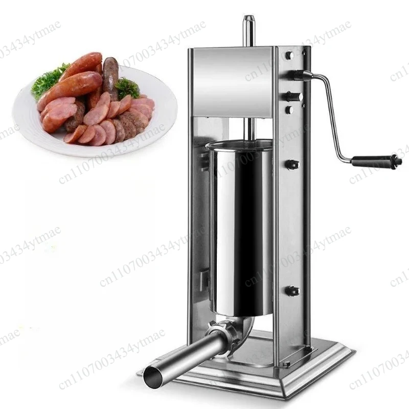 Manual Stainless Steel Sausage Stuffer 3L 5L 7L, Vertical Sausage Filler for Home & Commercial Use