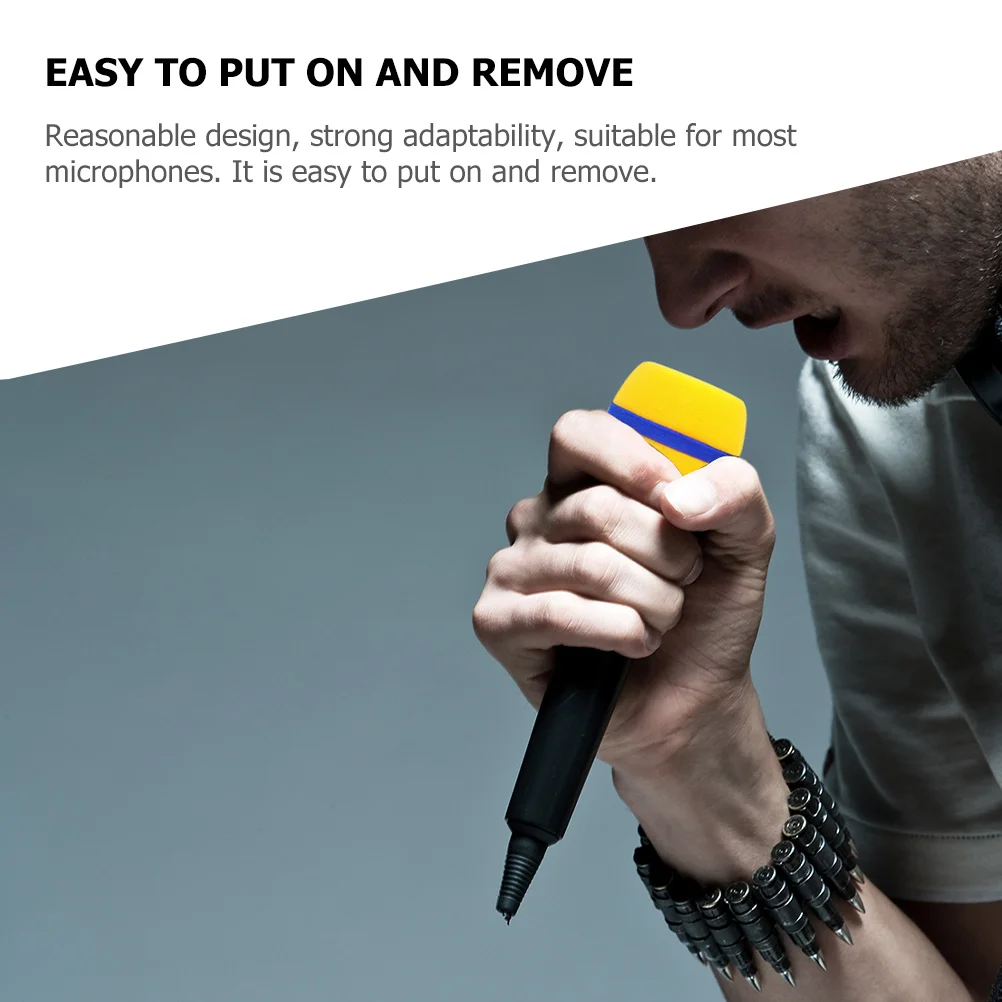 

5pcs Thickened Microphone Windproof Cover Noise Reduction Dust Protection Sponge Mic Accessory For Portable Audio Equipment