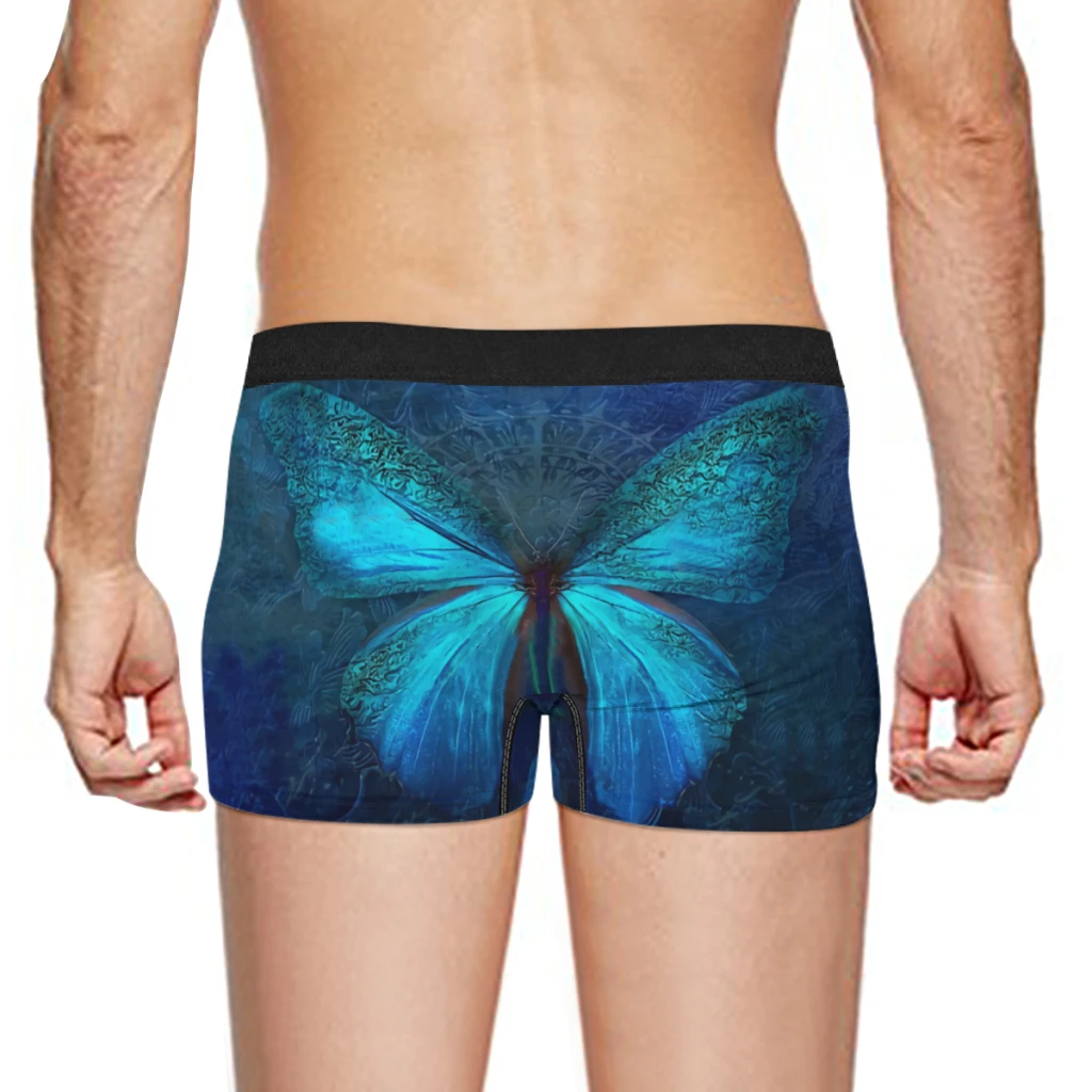 Glowing Butterfly  Underpants Homme Panties Men\'s Underwear Ventilate Shorts Boxer Briefs