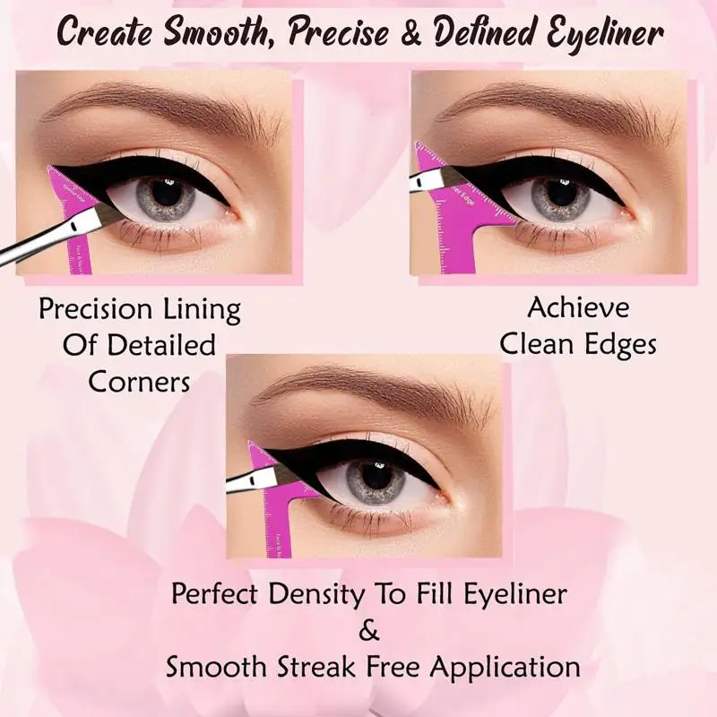 Eyeliner Stencil Wing Tips Stainless Steel Eyeliner Aid Eyeliner Pencil Auxiliary Eye Liner Wearing Aid Reusable Makeup Tools