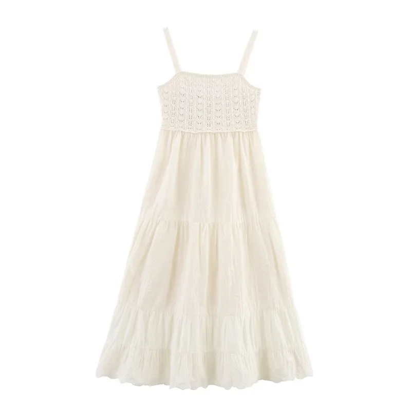 Sukienka maxi damska letnia haftowana bawełniana elegancka sukienka na imprezę 2025 nowa na studniówkę wakacje biała resort trend