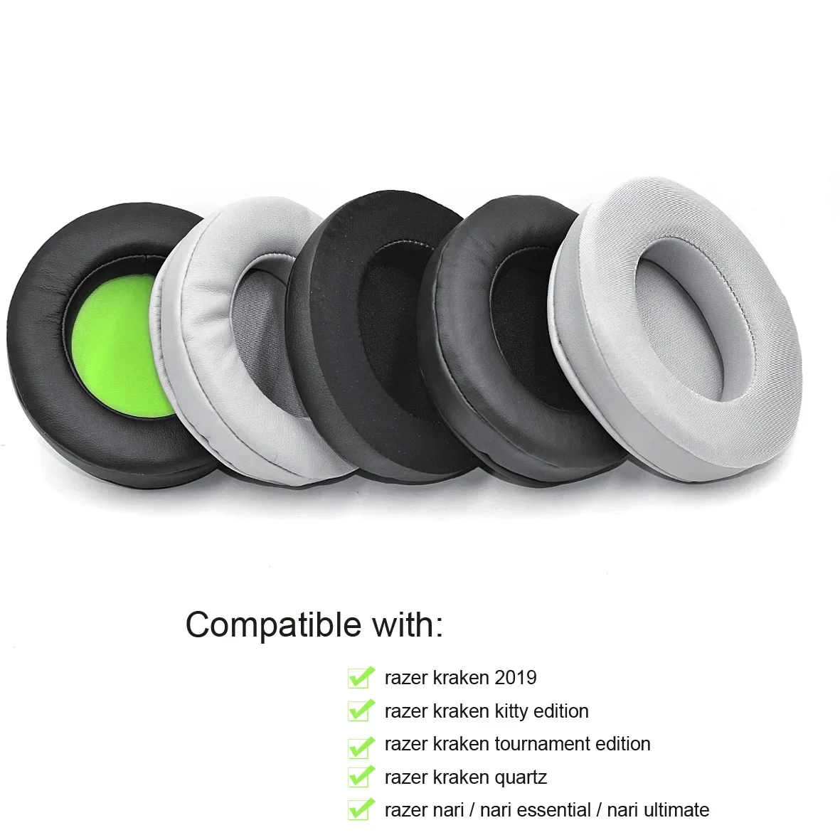 

Replacement Earpads for Razer Kraken Tournament Edition Nari Essential Kraken /Kitty Headphones Leather Cooling Gel Earmuff