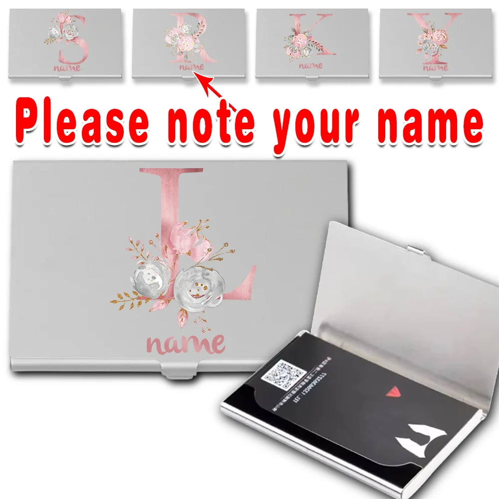 

Customized Name Portable Metal Business Card Box Name Card Holder Credit Card Organizer Protective Cover Postcard Storage Case