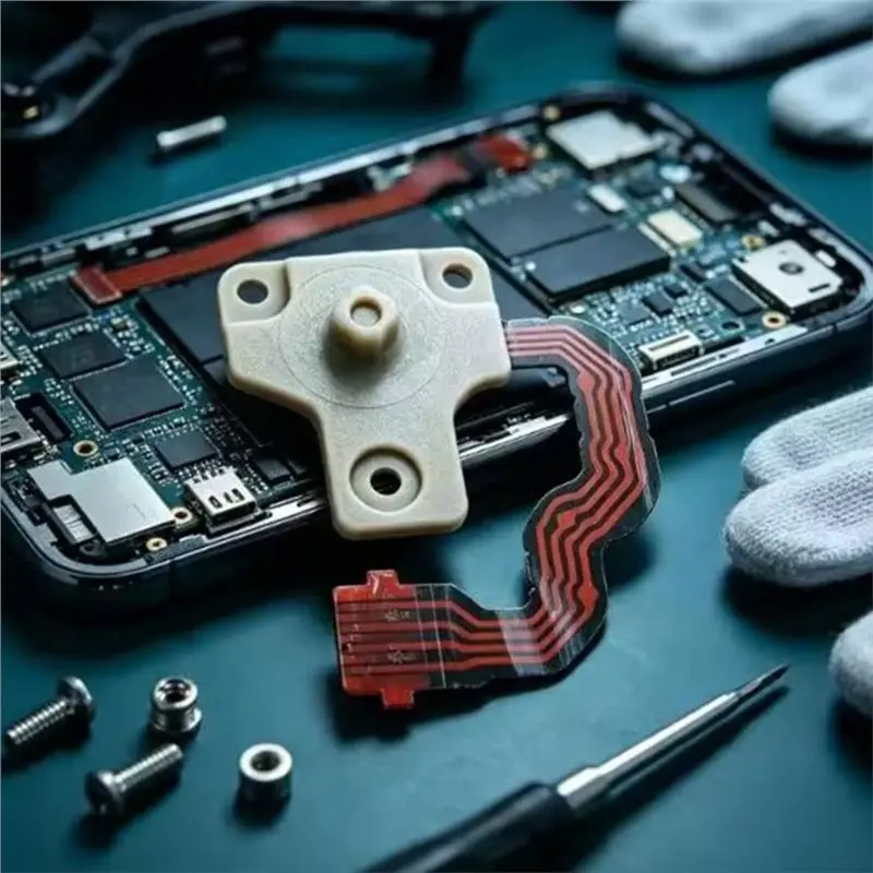 Replacement Parts For Handheld Gaming Systems-Light Gray Control Module Featuring Pre-Installed Ribbon Cable Repair