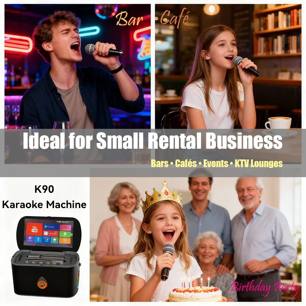 

K90 BT Karaoke Machine With 2 Wireless Microphones Rechargeable Home KTV System For Party Singing Entertainment