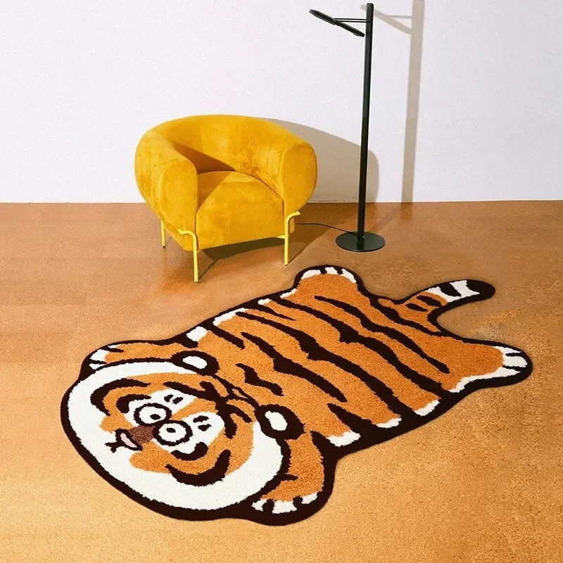 VIKAMA cartoon winter warm tiger back bedside carpet absorbent bathroom mat living room decorative carpet protection floor mat