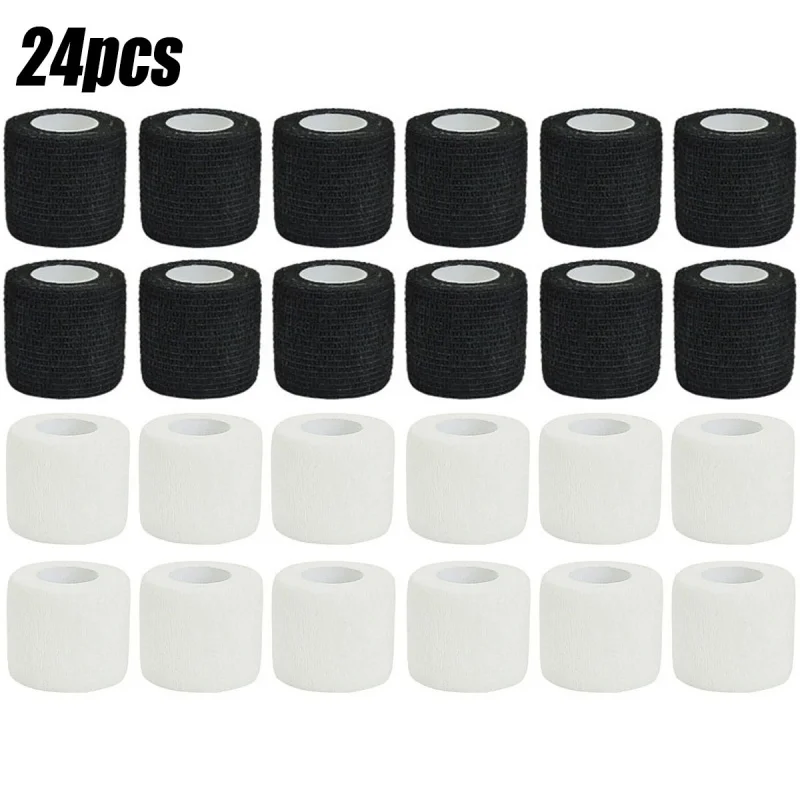 

6/12/24Pcs Black White Sport Self Adhesive Elastic Bandage Wrap Tape Elastoplast For Knee Support Pads Finger Ankle Palm