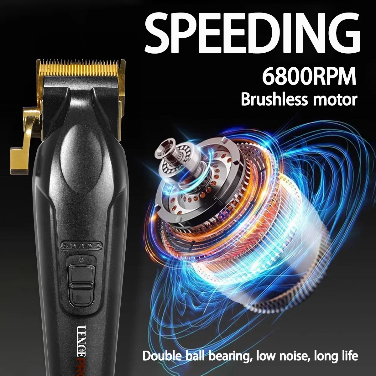 LENCE PRO F2NC F2NT Professional Men's Hair Clipper Full Metal Brushless Motor Hair Trimmer Barbershop with Base Charger