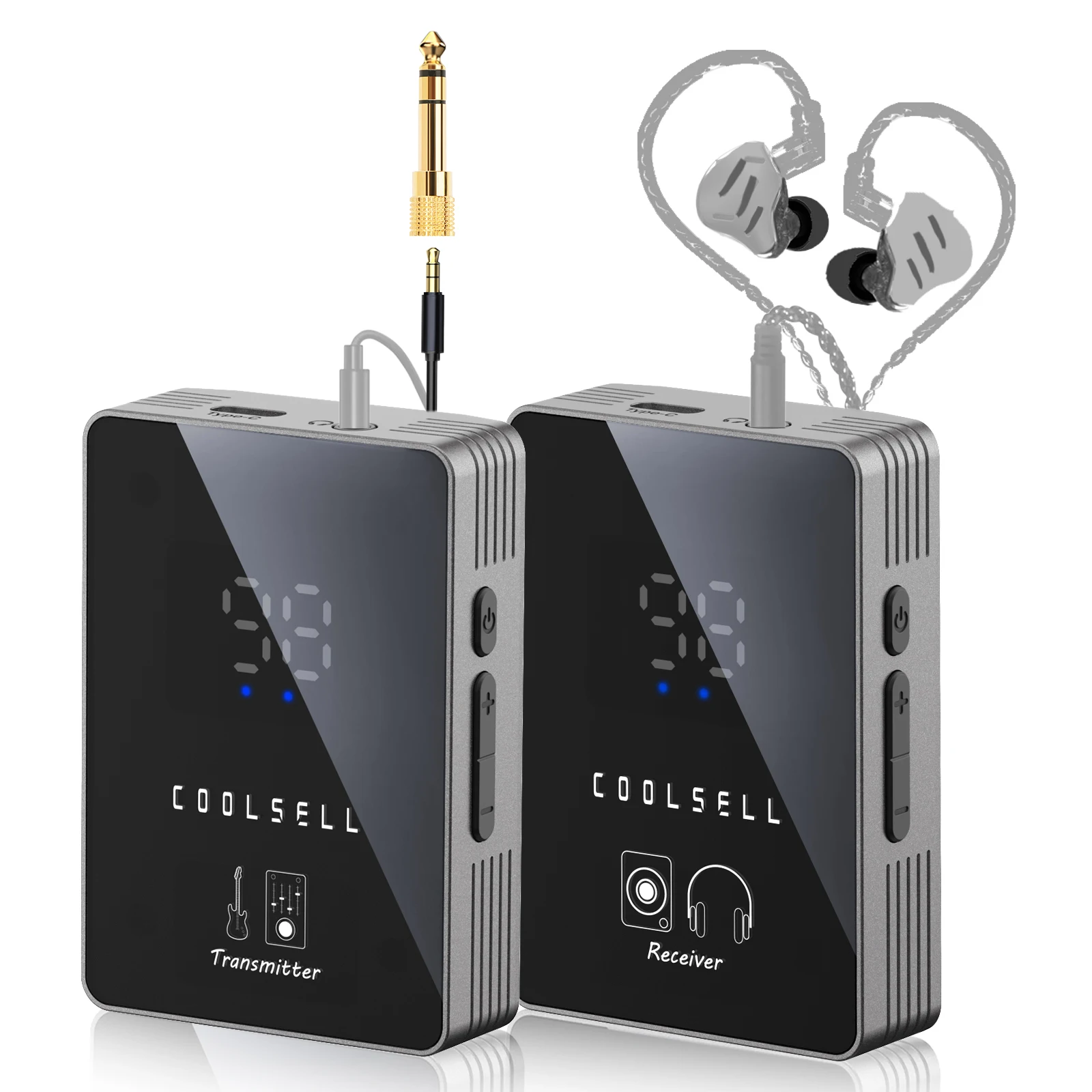 2.4GHz Wireless IEM System, Digital Wireless In-Ear Monitor System Transmitter Bodypack Receiver  for Stage Studio and Live
