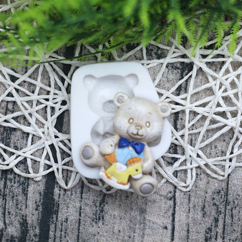 3D Bear Series Silicone Mold Candy Clay Resin Mould Fondant Molds Baby Birthday Cake Decorating Tools Chocolate Gumpaste Moulds