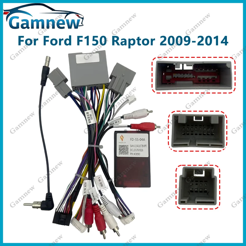 Car 16pin Wiring Harness Adapter Canbus Box Decoder Android Radio Power Cable For Ford F150 Raptor 2009-2014