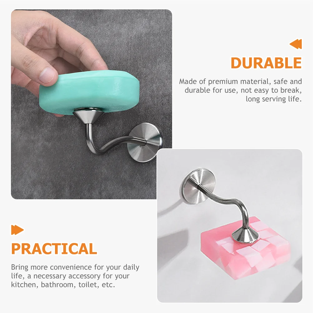 Stainless Steel Soap Holder Kitchen Earring Support Dispenser Magnetic Wall Stand With suction cup Dish