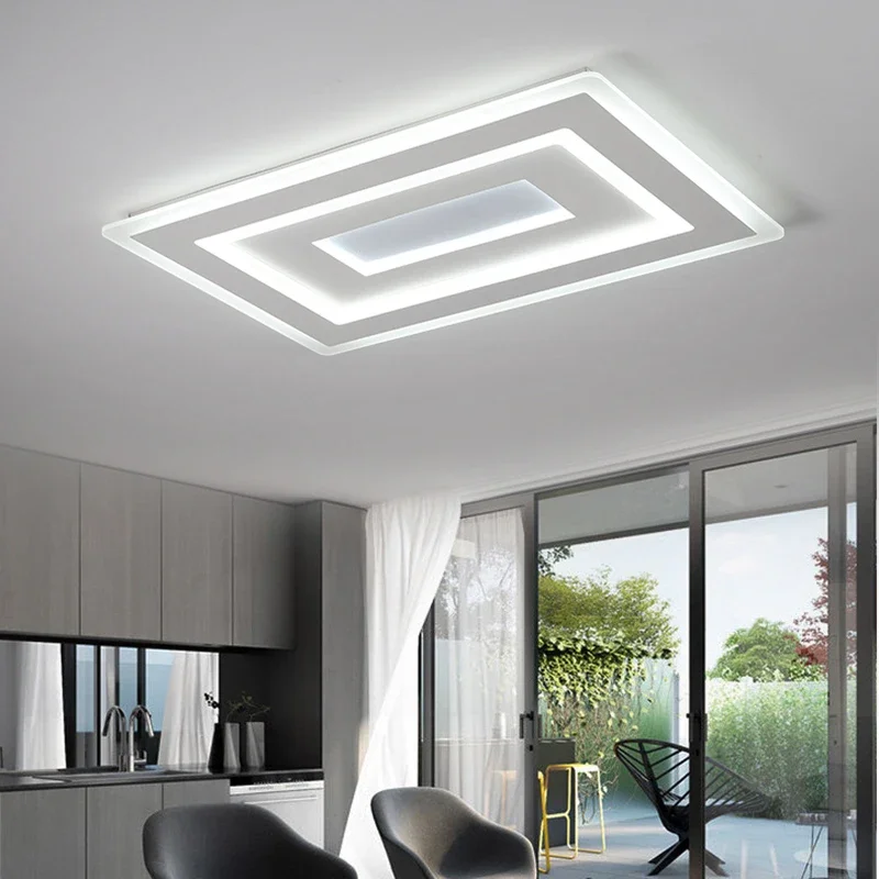 Ultra-thin Surface Mounted Modern Led Ceiling Lights lamparas de techo Rectangle acrylic/Square Ceiling lamp fixtures