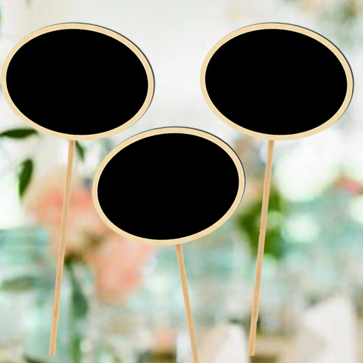 

20pcs Oval Wooden Mini Chalkboard Toppers For Garden Flower Labels Plant Markers Wedding Party Decoration Message Boards Chalk