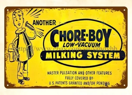 Chore Boy Milking System farming cottage barn metal tin sign kitchen office