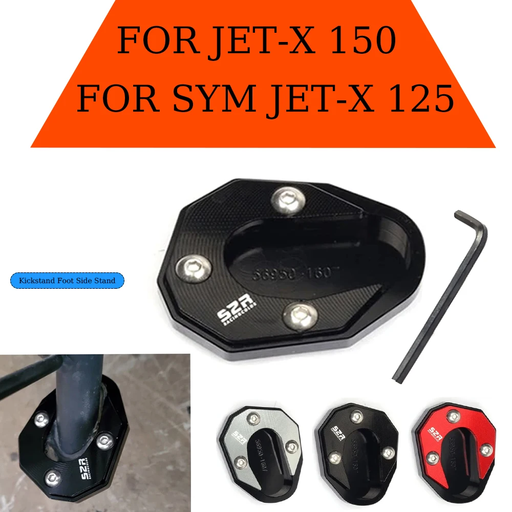 Motorcycle Accessories Kickstand Foot Side Stand Enlarge Plate Extension Pad Shelf For SYM JET-X 125 JET-X 150 X125 X150 JETX