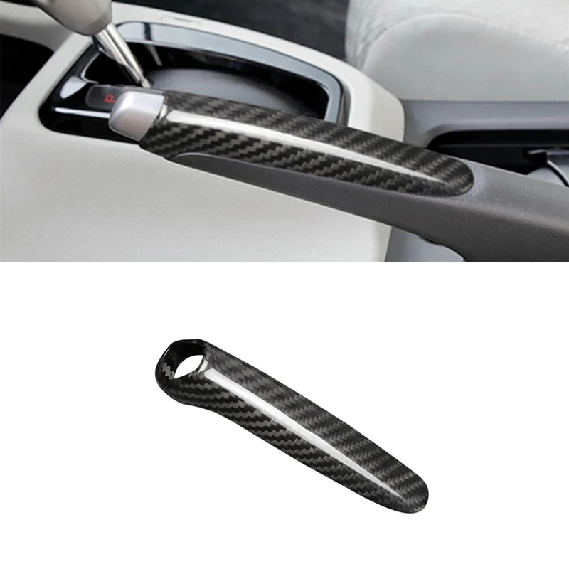 Car Handbrake Grips Cover for Honda Civic 2006 - 2016 Accessories Real Hard Carbon Fiber Interior Trim Sticker