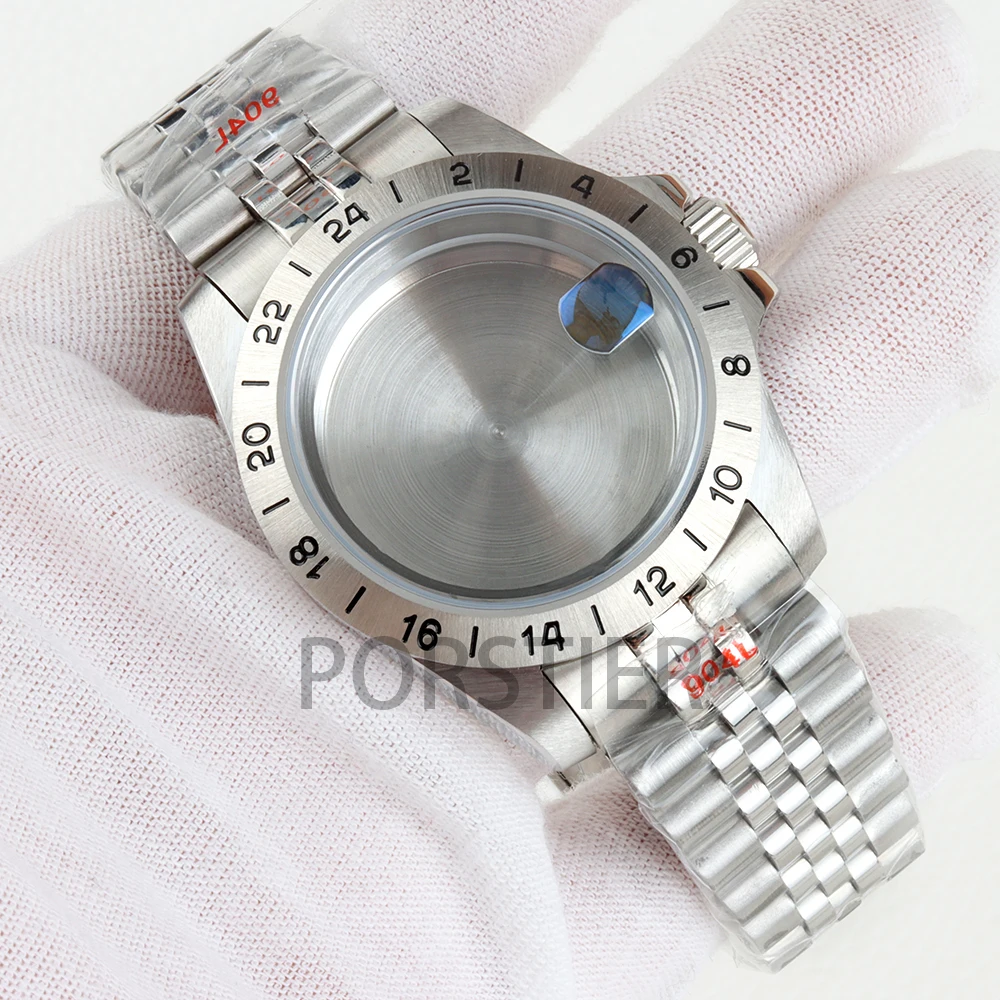 EXP 24 Hours Steel Bezel NH35 Case 39mm Sapphire Glass for Explorer GMT NH34 NH35 NH36 NH38 Movement Jubilee/Oyster Watchband