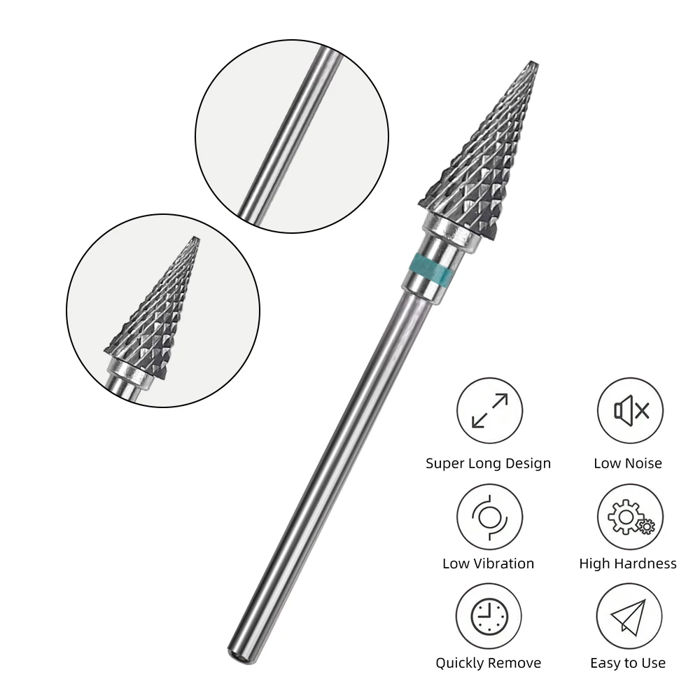 2Pcs High Quality Metal Nail Drill Bits Set Ultra Sharp for Precise Manicure/Pedicure, with Protective Cover