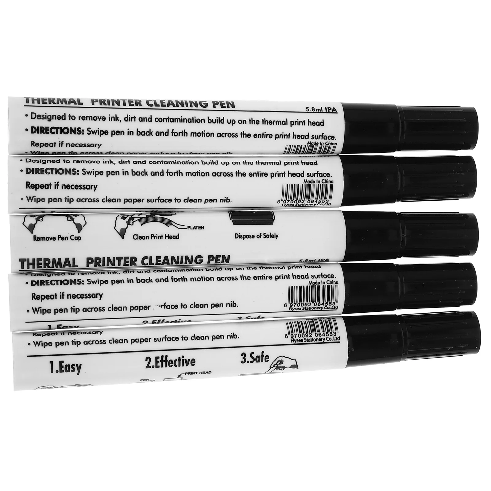 

5 Pcs Cleaning Pen Efficient Printer Cleaner Thermal Head Solution Earphone for Printhead
