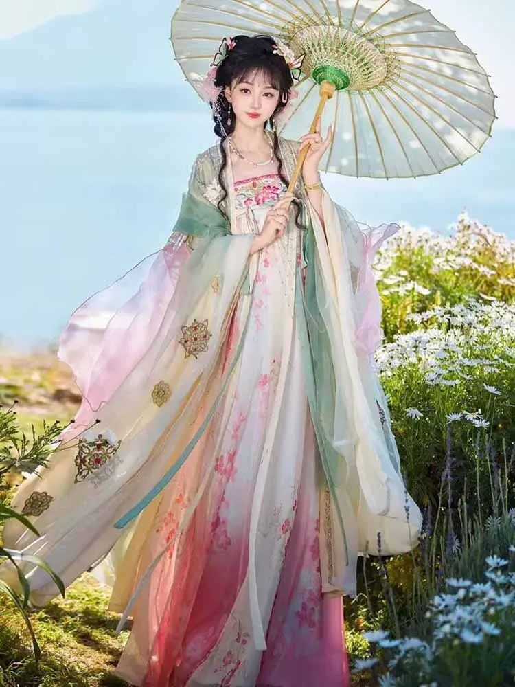 

Chinese Hanfu Dress For Women Traditional Embroidery Tang Suits Hanfu Female Fairy Cosplay Costume Hanfu Dress Party Outfit