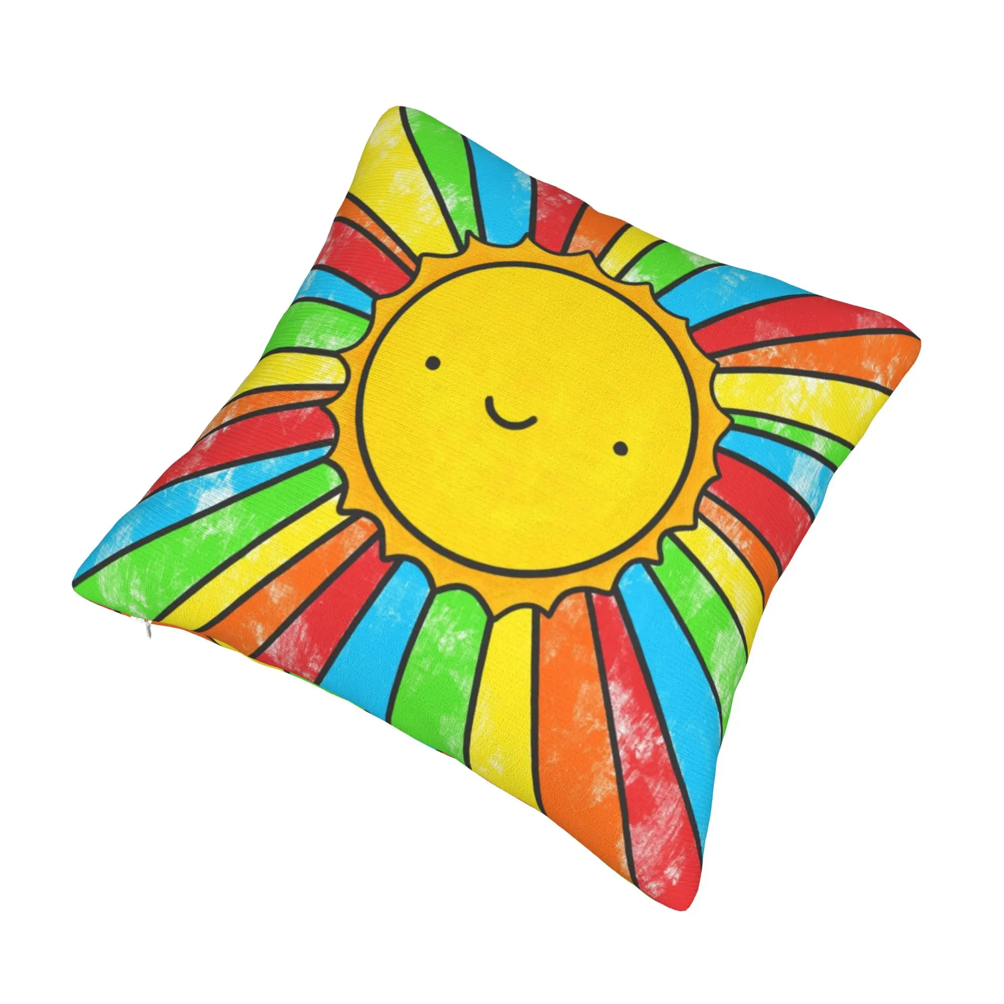 Radiate Positivity Sun Smile Pillow Case 40x40cm Home Decoration Rainbow Sunshine Luxury Cushion Cover Square Pillowcase