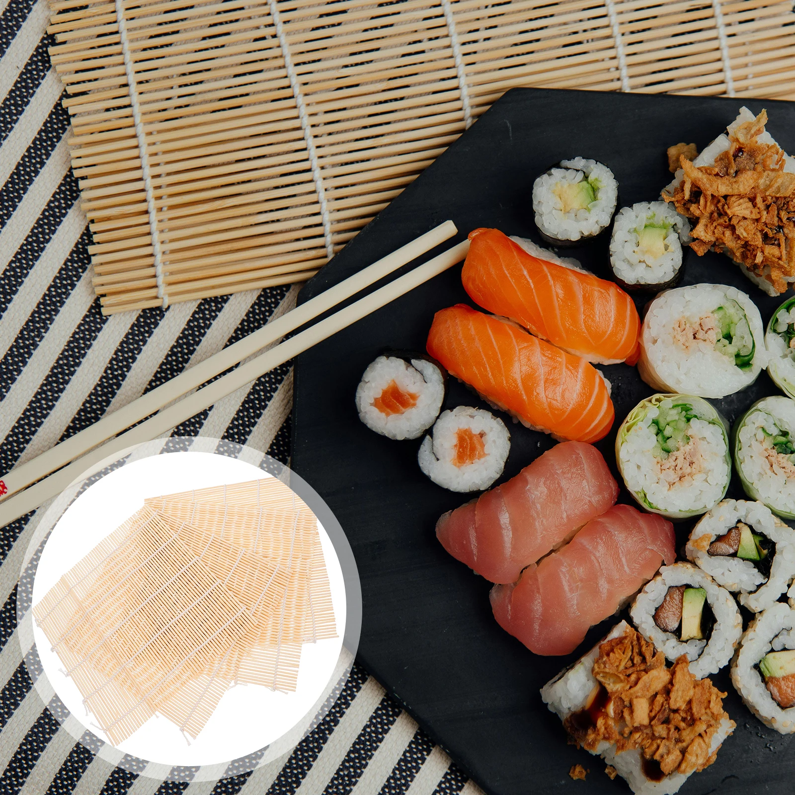

4 Pcs Sushi Bamboo Rolling Tools Curtain Making Roller Curtains Pad Gimbap for