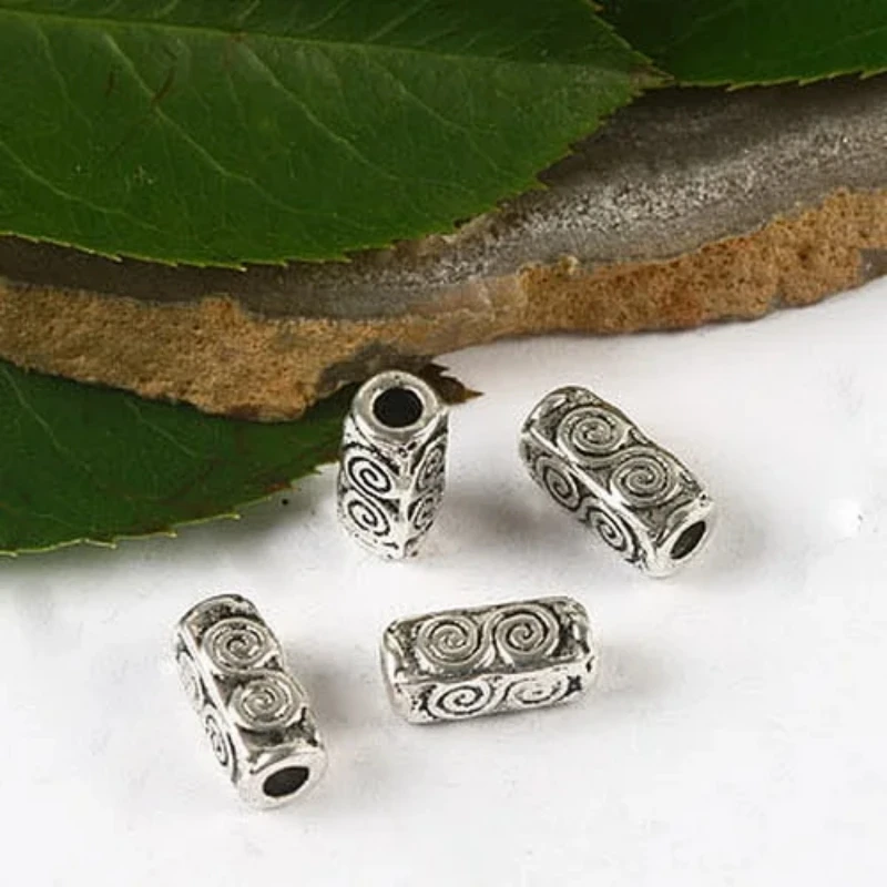 

30pcs Tibetan Silver 4sided 10*4mm Long Spacer Beads H2685 Beads for Jewelry Making