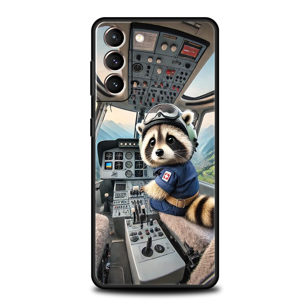 Custodia per telefono per Samsung Galaxy S25 S24 S23 S22 S20 S21 FE Ultra S25 Edge S10 Plus 5G Custodia morbida in TPU Mapache Fundas Capa Bag