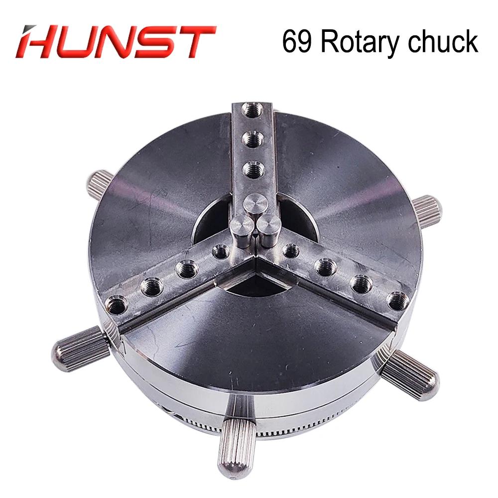 HUNST D69 Auto Lock Rotary Attachment CNC Router Laser Engraving Machine Rotary Axis Chuck for Ring Bracelet Jewelry Marking.