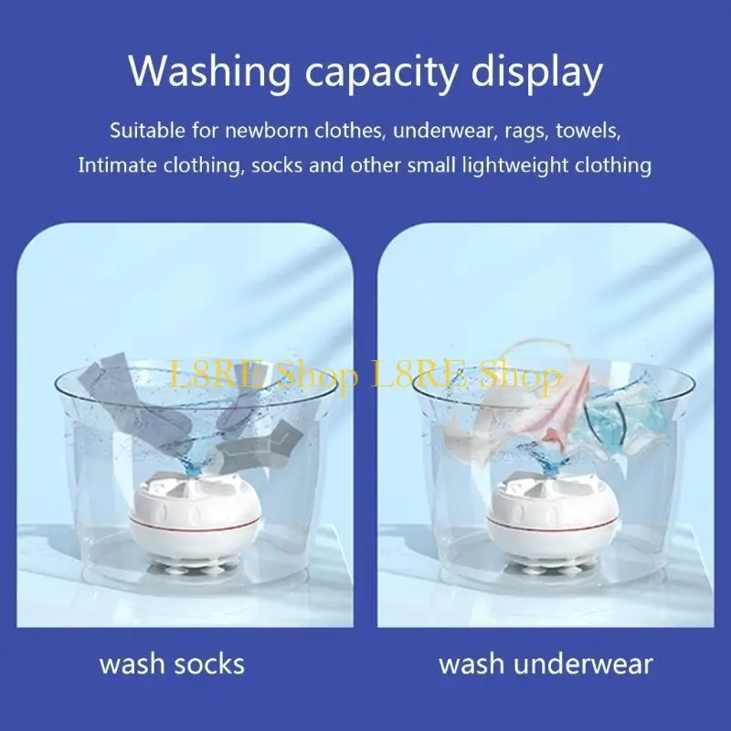 L8RE Portable Mini Washing Machine Washers Small Ultrasonic Cleaner