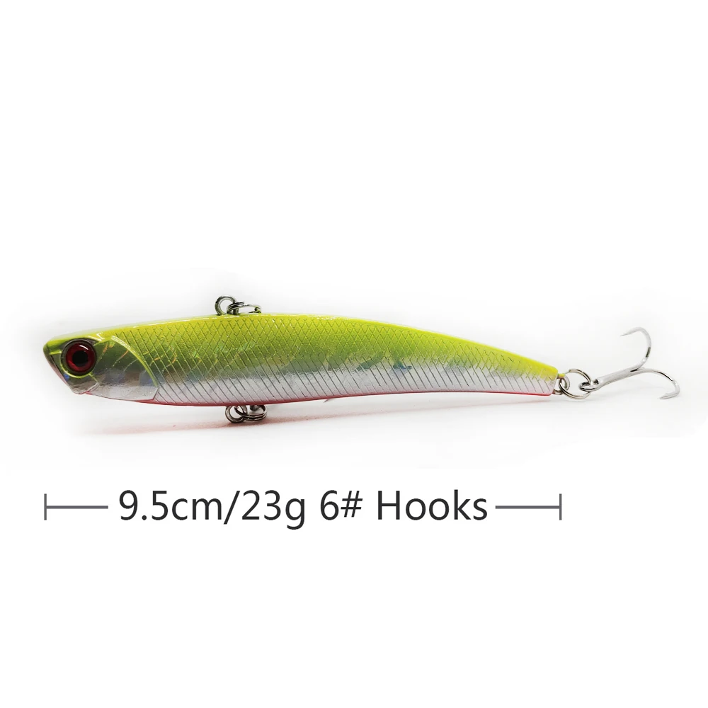 1pcs 9.5cm 23g Hard VIB Lures Fishing Minnow Bait Treble Hooks Sinking Crank bait Wobblers Fishing Tackle 3D Eyes image 5