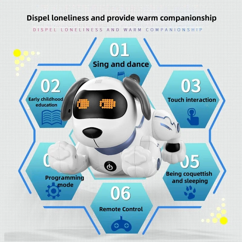 New intelligent programming robot dog children's electric toy boy remote control robot dog walking dog calling puppy boy girl