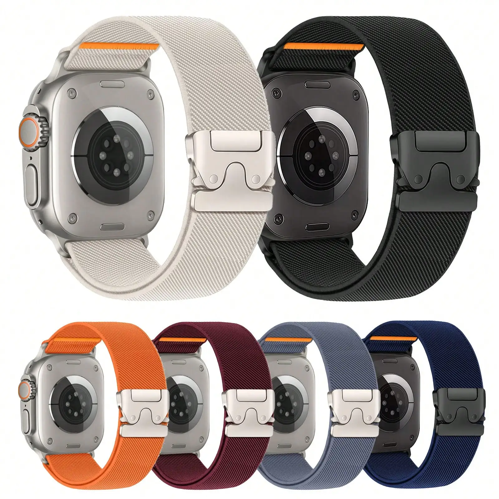 

Ремешок для смарт-часов из эластичного нейлона с парашютной пряжкой для часов 38-49 мм