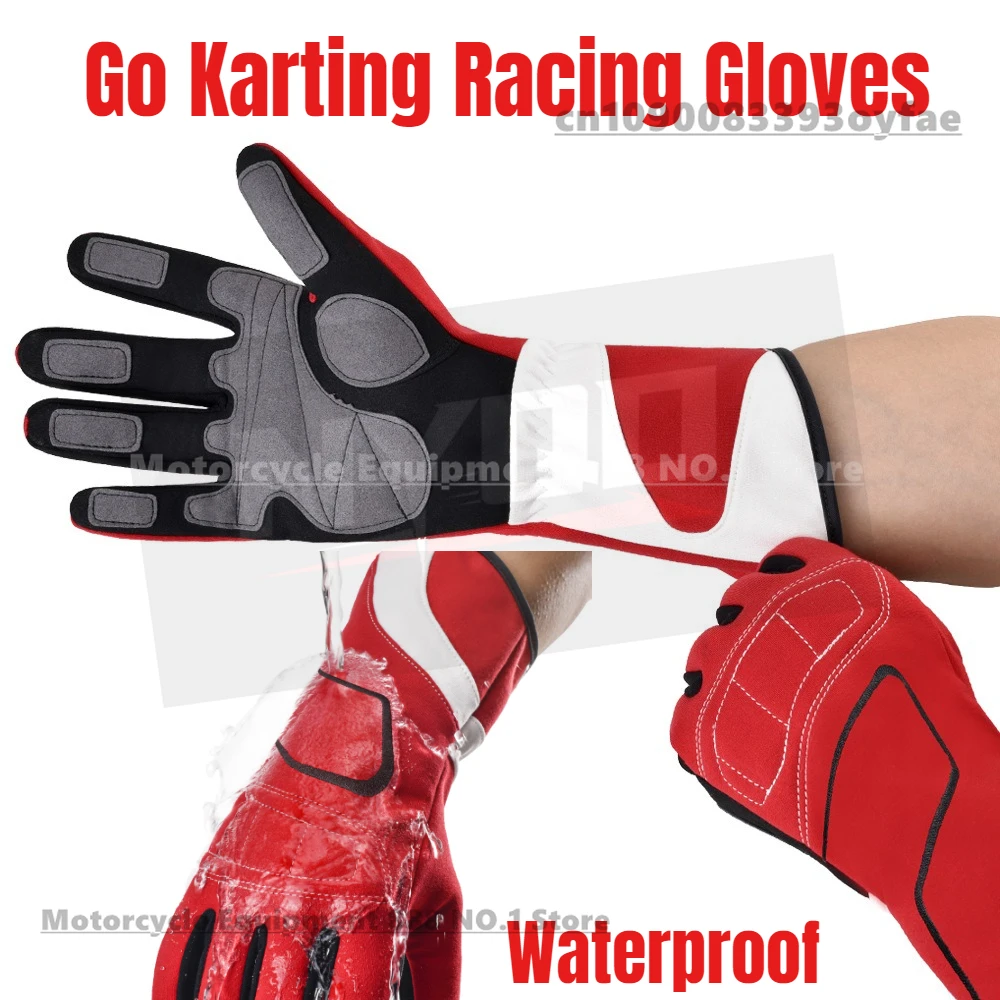 

Go Karting Racing Gloves Breathable Motorcycle Motocross Driving Gloves Non-slip Men Women Go Kart Racing Gloves Red