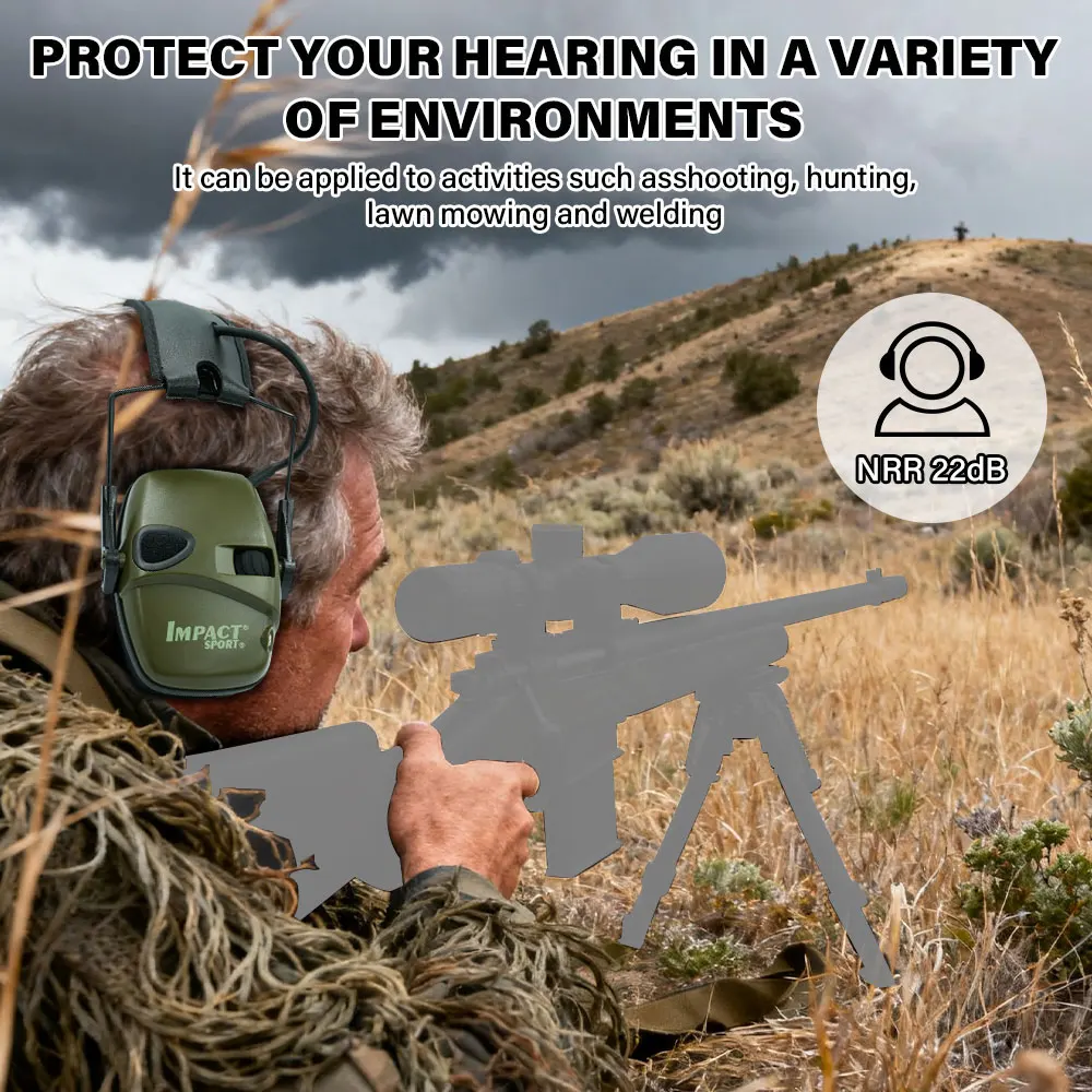 Original Tactical Electronic Shooting Earmuff Outdoor Sports Antinoise Headset Impact Sound Amplification Hearing EarCup Hunting