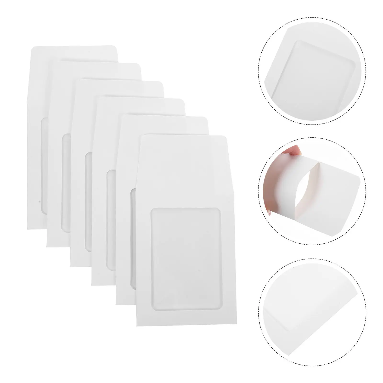 

20Pcs Open Window Card Envelopes Transparent Card Sleeves Simple Style Portable Photo Cards Display Covers Photo Cards Sleeves