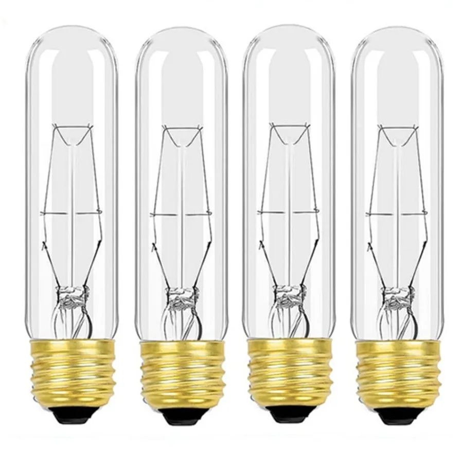 

25 Watt T10 Clear Tubular Incandescent Light Bulb, T10 Bulb, Vintage Style Showcase Bulb, Showcase lamp, Dimmable for Desk Lamp
