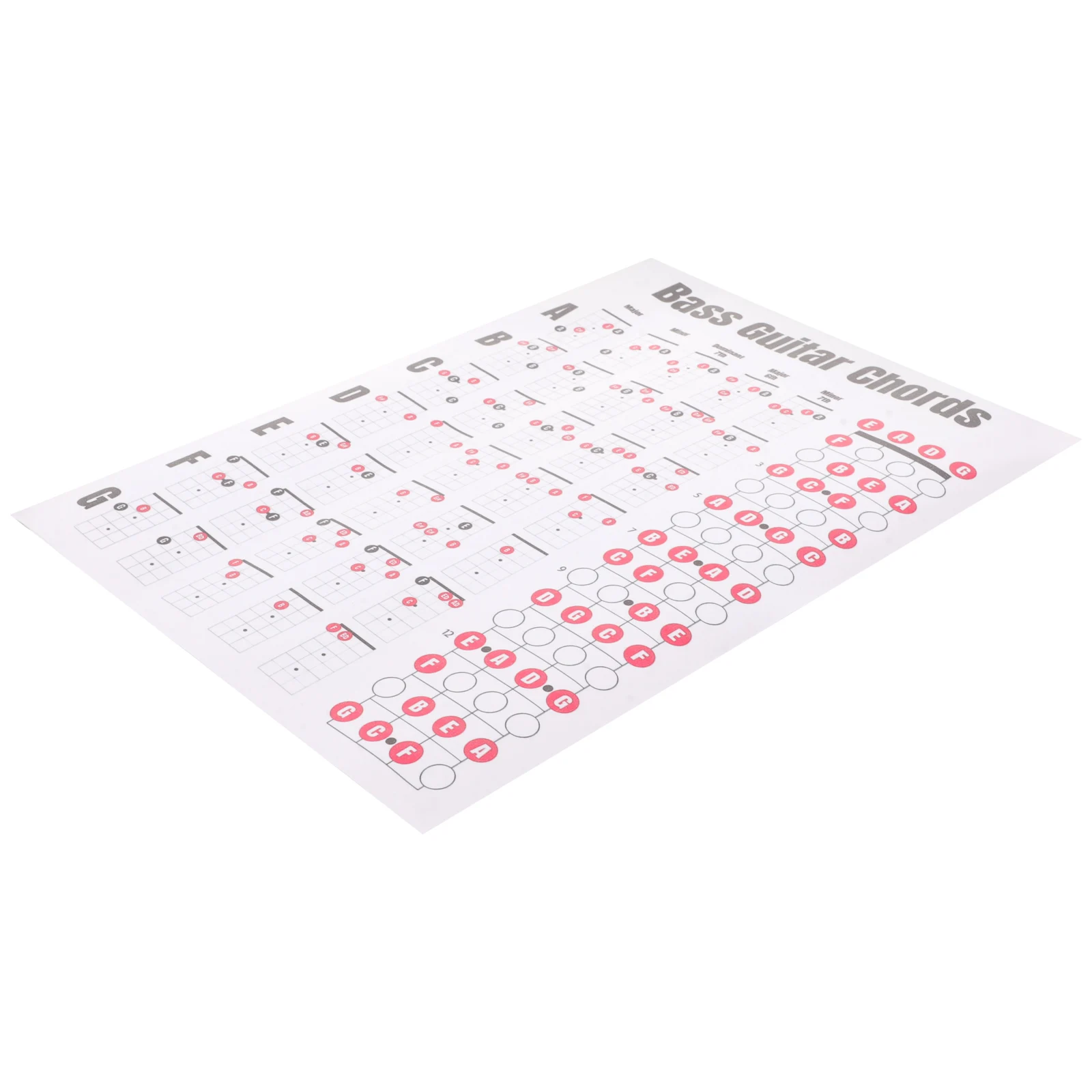 

Guitar Chord Diagram Bass Chart Poster 38cm A4 21x30cm Matte Paper Learning Scales Music Theory Practice Accessory