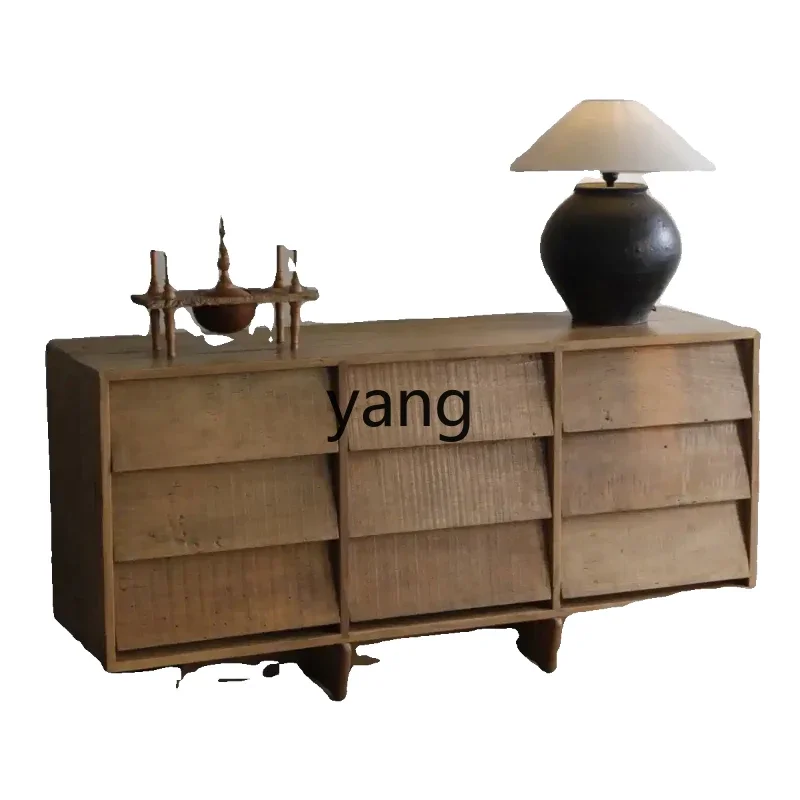 

Lmm retro all-solid wood nine-chest cabinet storage drawer cabinet medieval old dining side cabinet