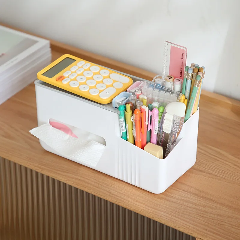 

Tissue Storage Box Napkin Holder Multifunctional Sundries Storage Ontainer Living Room Stationery Organizer Box for Home Office