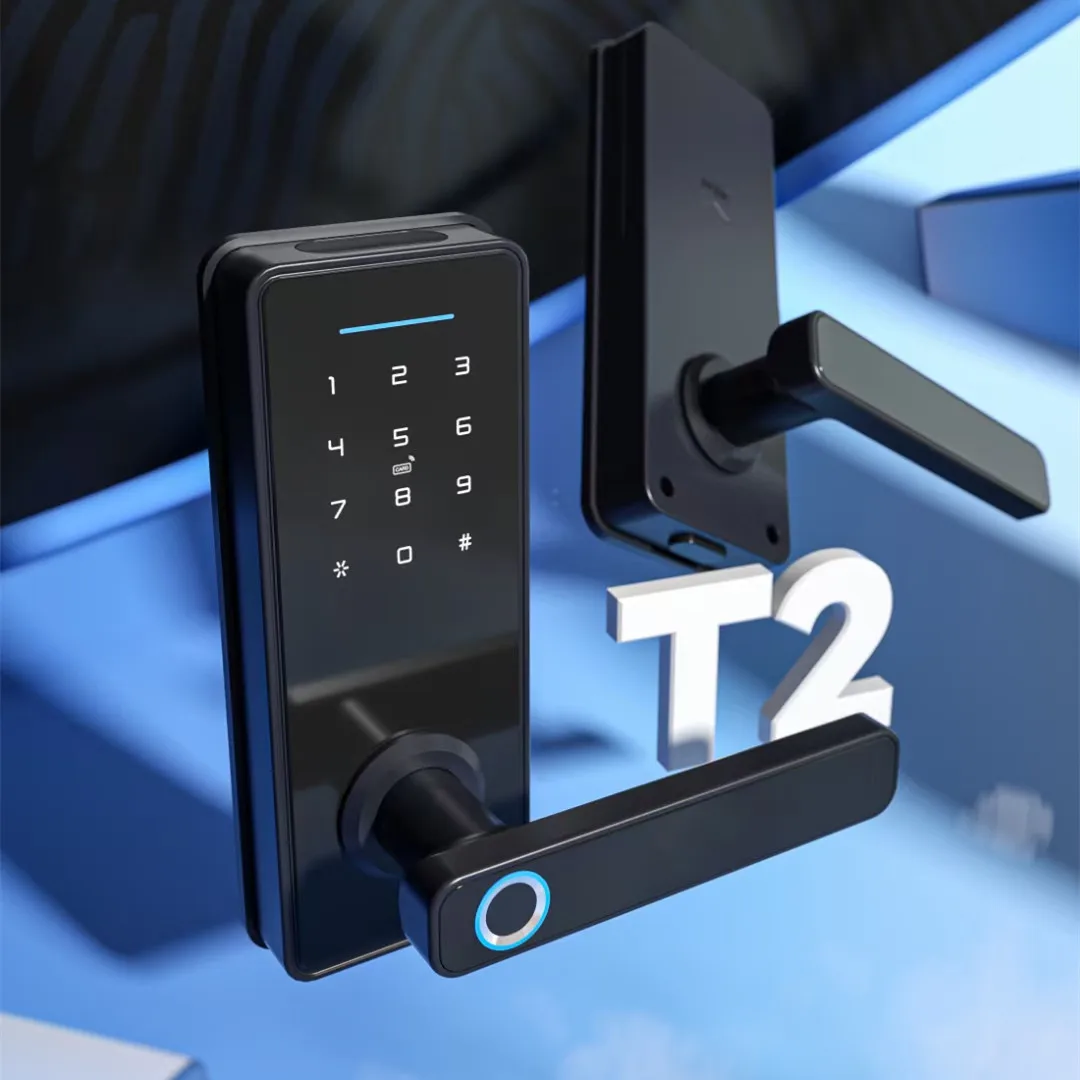 TUYA APP fully automatic intelligent door lock with fingerprint password card key for wooden doors