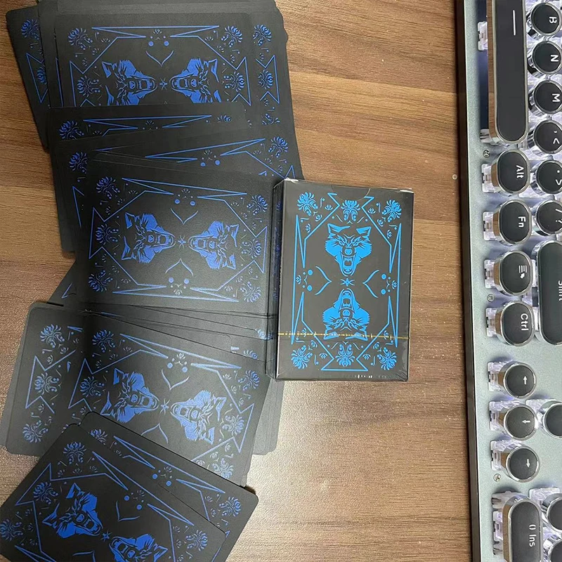 Black Blue Playing Cards Board Games Child Kids Toys Gift 5.7cmX8.9cm Red Golden Waterproof PVC Magic Poker Deck Card Game Set