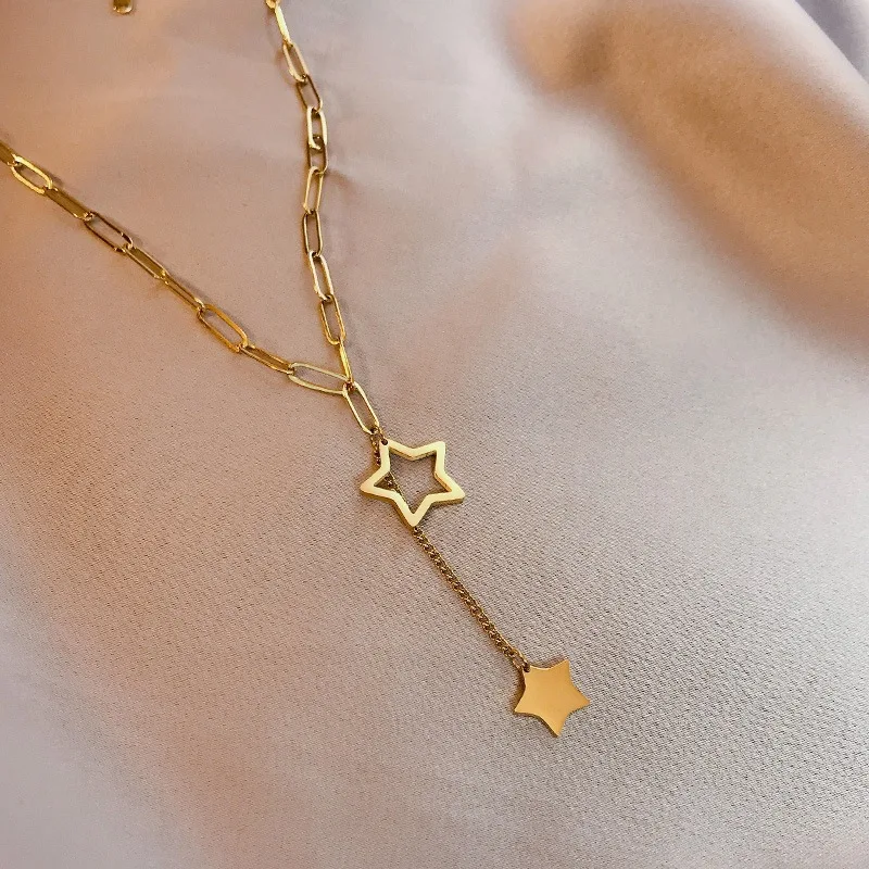 

316L Stainless Steel Necklace Women Gold Color Heart Round Star Square Pendant Women's Necklace New Fashion Jewelry
