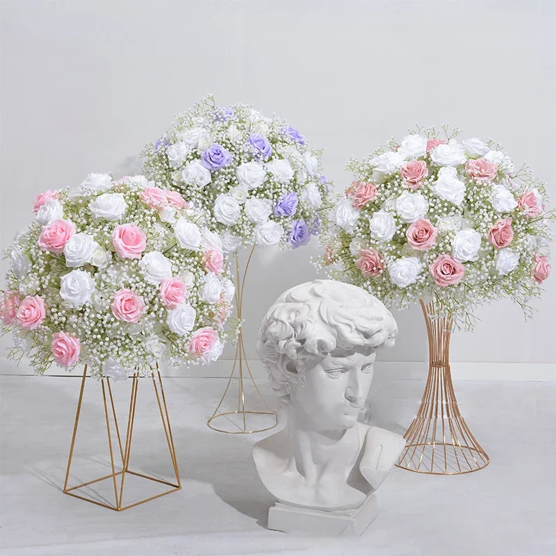 Artificial Flower Ball Wedding Decoration Floral Backdrop Arrangement Frame Decor Table Centerpiece Flower Ball Road Leading dec