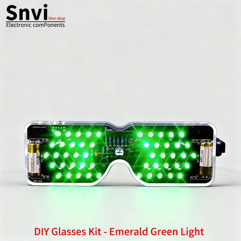 Voice-Activated LED Light-Up Glasses Kit: LED Flashing Light Electronic Components - Fun DIY Soldering Practice Set