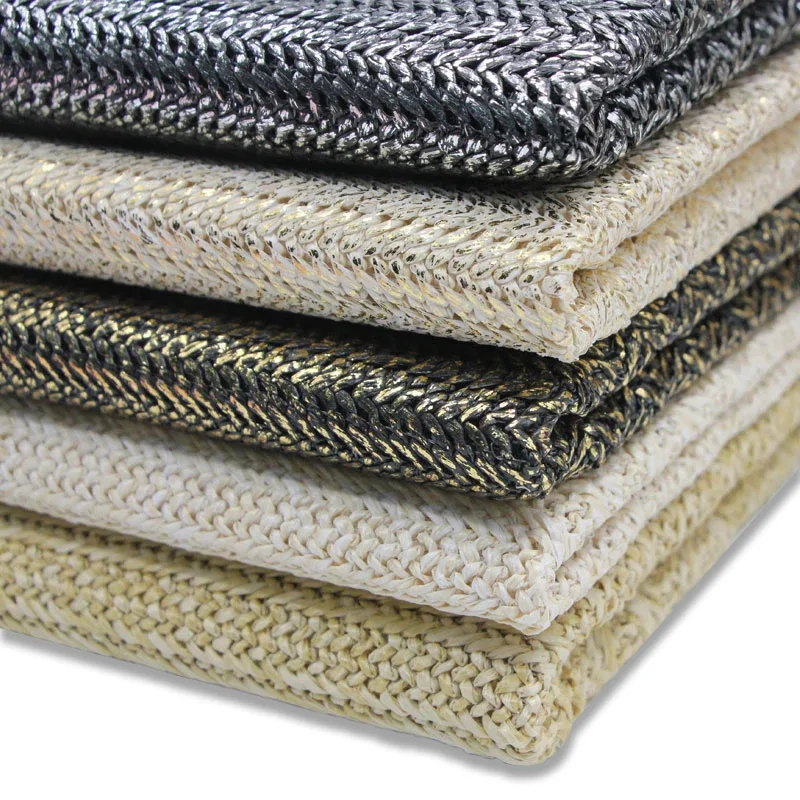 90x140cm Eco-Friendly PP Raffia Woven Fabric Breathable Handmade PP Straw Hand Knit Fabric DIY Beach Straw Hand Bag Material