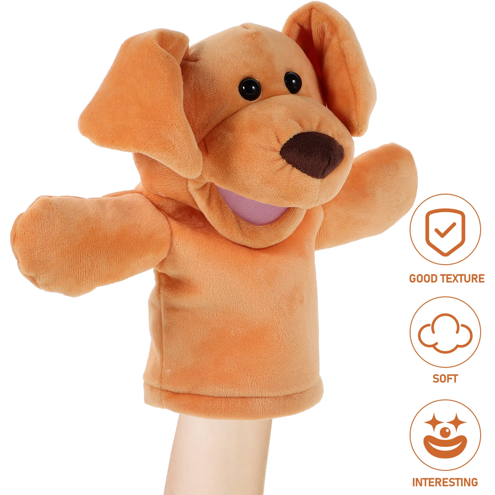 Plush Figure Toys Hand Puppet Animal Puppets Puzzle Educational Cartoon Orange Interactive Parent-child